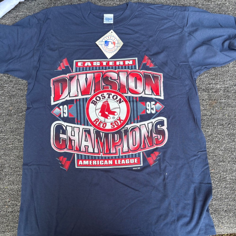 Vintage 1995 Boston Red Sox Eastern Division Champions T-Shirt Salem XL NWT Navy